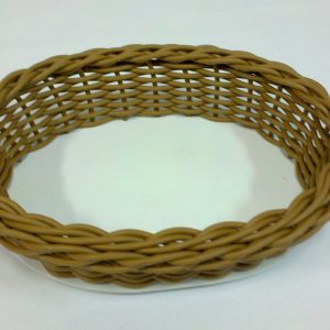 Cesta Padeira Oval com Fundo Acrílico – Vime Sintético – V1